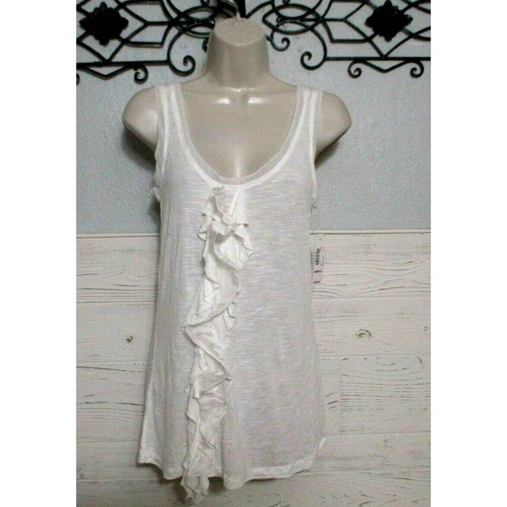 a.n.a  Knit Top Women's Size S White Sleeveless Scoop Neck